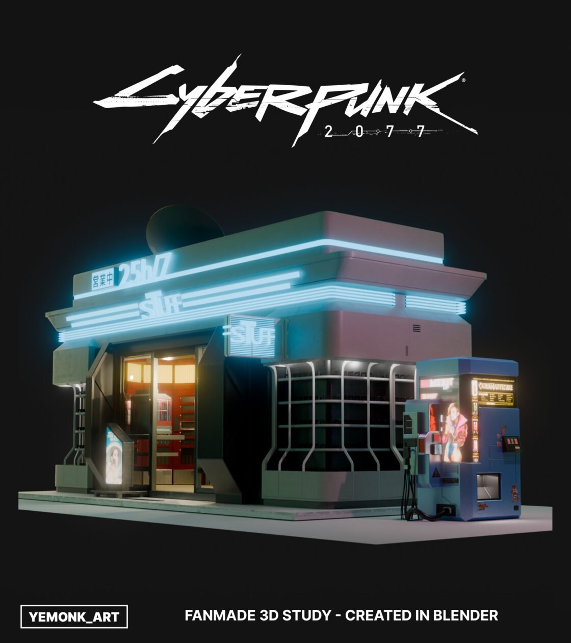 Cyberpunk 2077 – “25h/7” Fanmade 3D Study